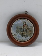 Small Framed Prattware Pot Lid