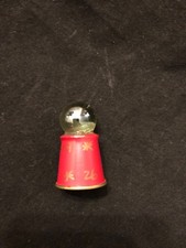 Thimble, red with crystal ball shape on top