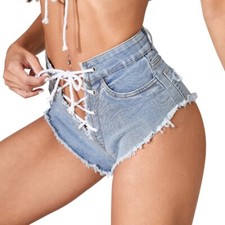 Lady High Rise Denim Shorts