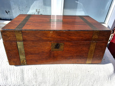 ANTIQUE ROSEWOOD WOOD & BRASS