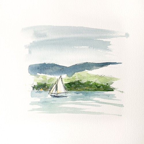 8x8 maine original painting - original,