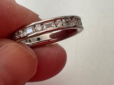 QVC Diamonique full eternity ring sterling silver bezel rub over set size L New