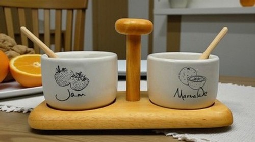 Ceramic jam marmalade - &, pots