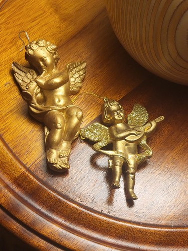 Vintage gold cherubs angels - vintage,