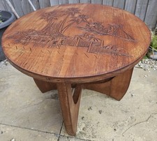 Vintage Low Oriental/Japanese Teak Astro Style Side Table (REFINISHED)
