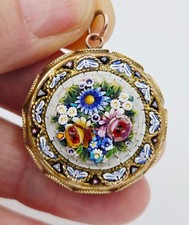 Micro Mosaic Pendant Necklace