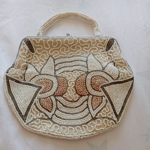 Antique art deco cream - deco, beaded
