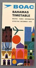 BOAC BAHAMAS AIRLINE TIMETABLE DECEMBER 15TH B.O.A.C.
