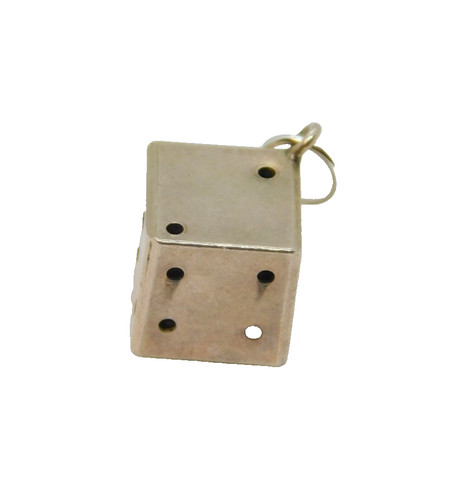 Sterling silver dice charm - sterling,