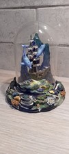 Franklin Mint Legend & Discovery of the Dolphin Sculptures under Glass Dome,14cm