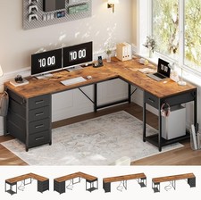57" L Shaped Desk with 5