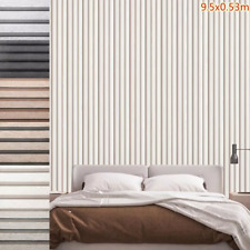 3D Wooden Slat Panelling Wallpaper Wood Panel Effect Stripe Home Room Wall Paper