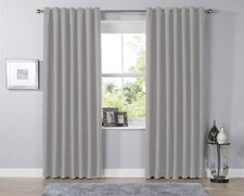 Blackout Eyelet Curtains Black