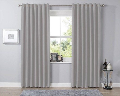 Blackout eyelet curtains black - eyelet,