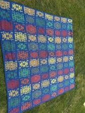 Vintage Multi Coloured aztec Style wool blanket Bed Throw 220cm X 210cm