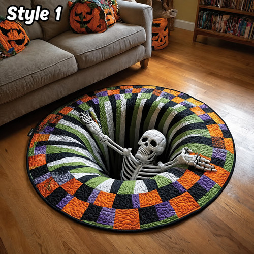 Skull vortex round rug - vortex,