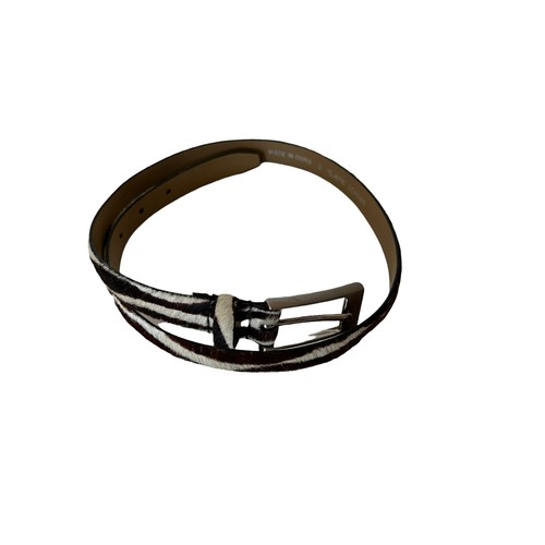 Furry zebra belt - belt, brown
