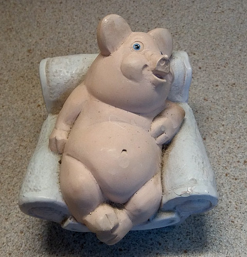 Pink pig relaxing - pink,
