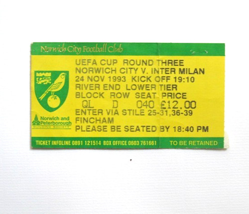 Uefa cup match - cup, 1993/94