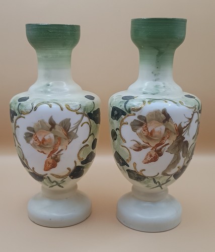 Pair antique victorian milk - pair,