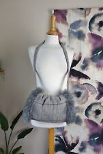 TWEED MILL Grey tartan tweed Pure New Wool hand warmer muff