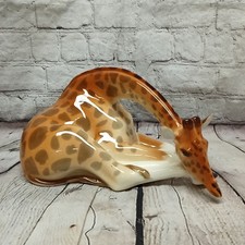 Lomonosov Russian Porcelain Large Resting Giraffe Figurine Decor W/ Head Down