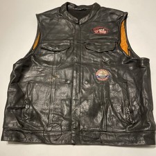 Milwaukee Leather Waistcoat Mens 3XL Black Biker Motorcycle Vest Gilet Quilted