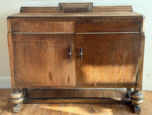 Art deco oak sideboard - sideboard, cabinet