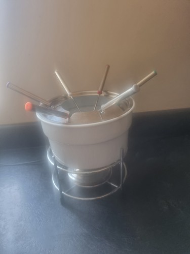 Stainless steel fondue set - steel,