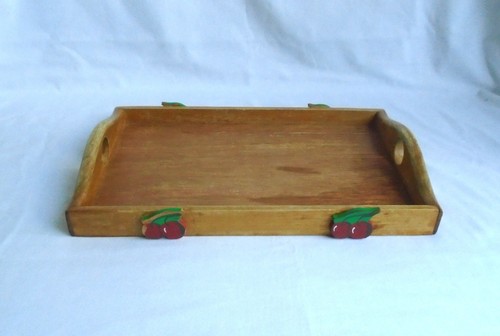 Vintage wooden tray 37cm - vintage,