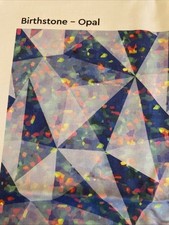 Opal Birthstone Fabric Panel for Quilting Sewing Crafting