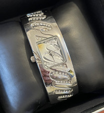 Morgan Watch Silver Tone with Crystal Embelishments - Worn Condition