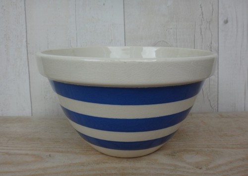 Vintage blue white striped - &,