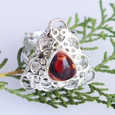 Multicolor Mexican Fire Opal 925 Sterling Silver Women Triangle Ring Jewelry US7