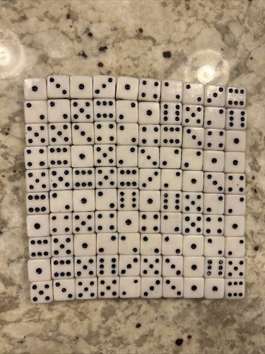 100pc white dice bulk casino - 100pc,