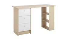 Kids Malibu 3 Drawers Desk - White and Acacia