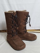 FitFlop -Real Sheepskin - Mukluk- Lace Up- Shearling Brown Winter Boots - UK 5