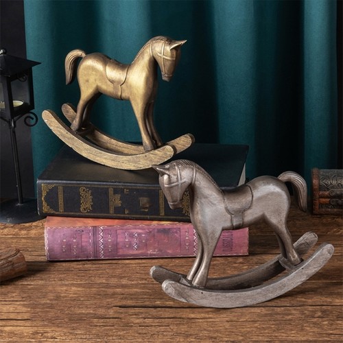 Wooden rocking horse statue - horse,
