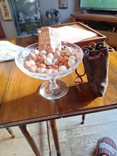 Vintage Clay Marbles With Leather String Pouch