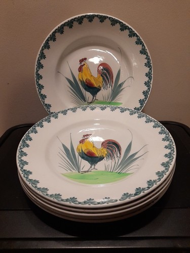 Set french cockerel plates - 6,