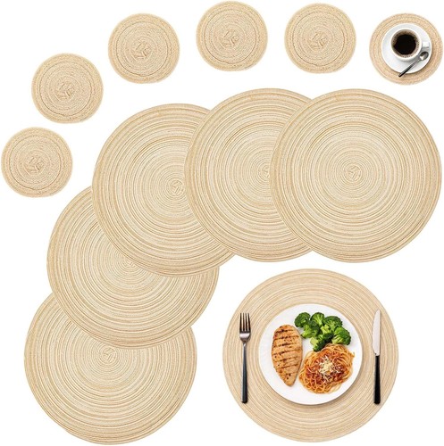 6pcs round dinner table mats - round,