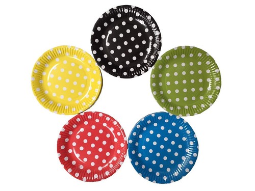 20pcs polka dot paper - polka, plates