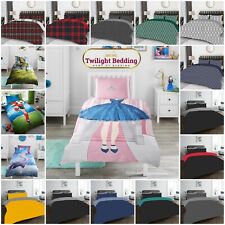 Single Bedding Sets Kids Boys Girls Reversible Duvet Quilt Cover with Pillowcase