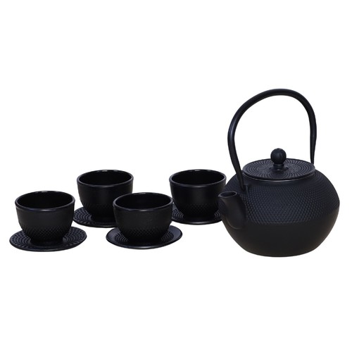 Cast iron teapot set - iron,