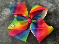 JoJo Siwa Rainbow Large 8" Hair Bow With Alligator Clip Never Worn!