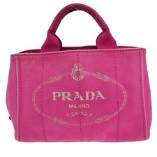 Prada Pink Canvas Canapa Tote