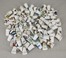 JOB LOT 100 BONE CHINA THIMBLES - NEW - PLACES AND ASSORTED NO 3