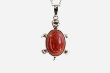 MYSTIC GEMS Turtle Natural Gemstone Pendant Necklace 50cm with Pouch