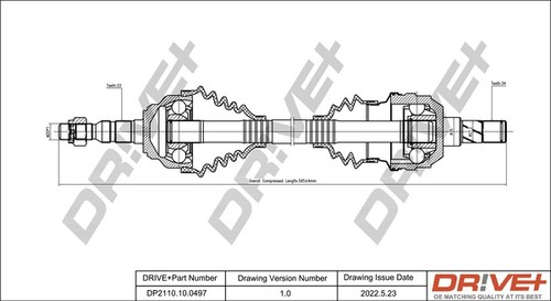 Front left drive shaft - front, fits