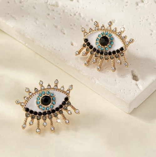 Women evil eye stud earrings - stud,